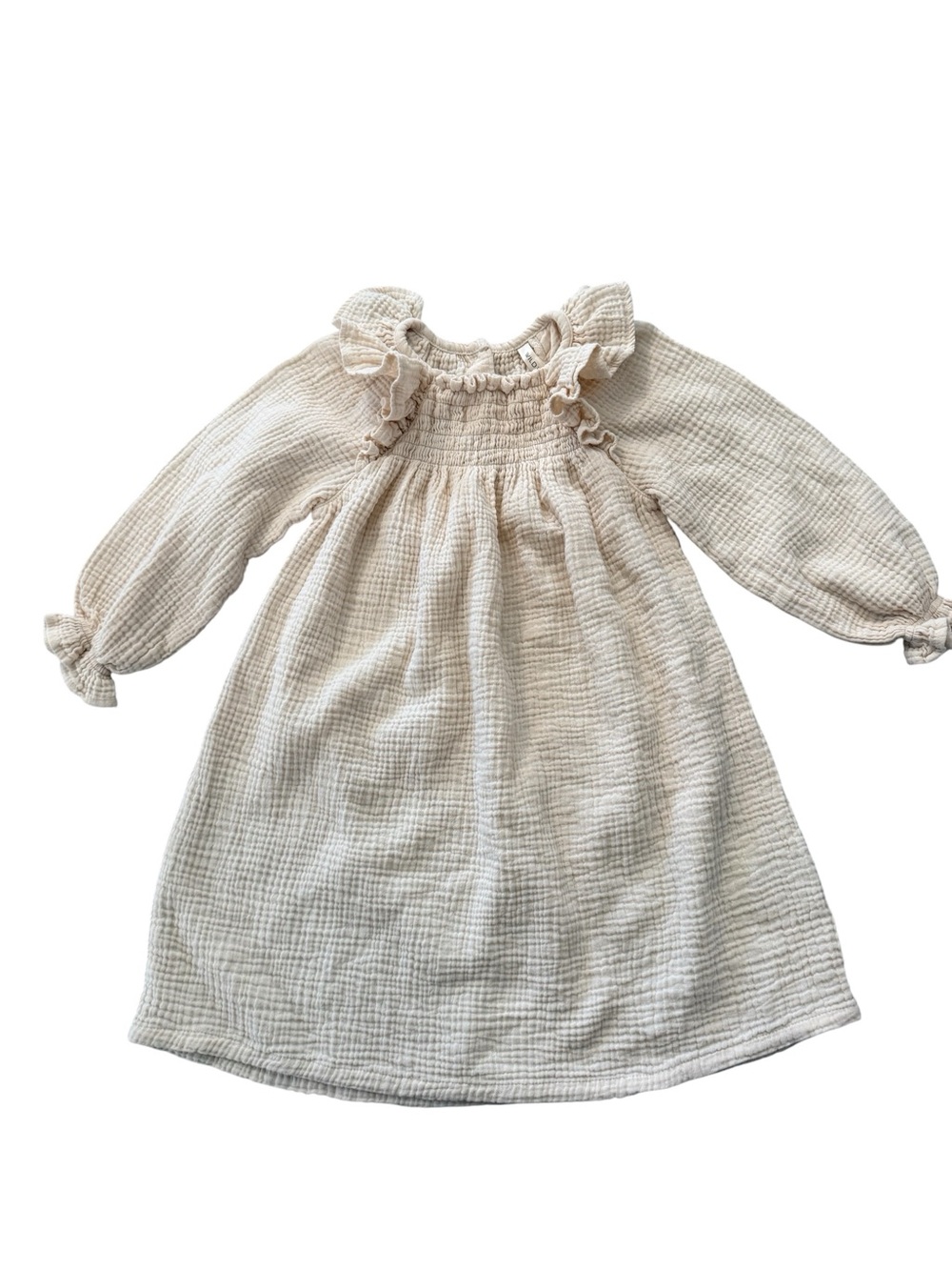 Wild Wawa Cream Gauze Ruffle Dress